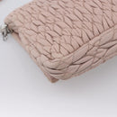 Miu Miu Matelasse Shoulder Bag Leather Pink Silver Auth ka6197V-18