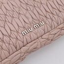 Miu Miu Matelasse Shoulder Bag Leather Pink Silver Auth ka6197V-19