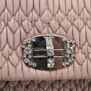 Miu Miu Matelasse Shoulder Bag Leather Pink Silver Auth ka6197V-20