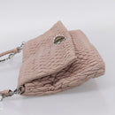 Miu Miu Matelasse Shoulder Bag Leather Pink Silver Auth ka6197V-3