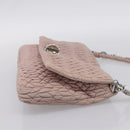 Miu Miu Matelasse Shoulder Bag Leather Pink Silver Auth ka6197V-4