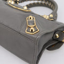 BALENCIAGA Classic Metal Edge City Hand Bag Leather Gray 390160 Auth ka6198M-12