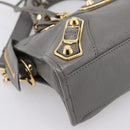 BALENCIAGA Classic Metal Edge City Hand Bag Leather Gray 390160 Auth ka6198M-13