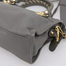 BALENCIAGA Classic Metal Edge City Hand Bag Leather Gray 390160 Auth ka6198M-14