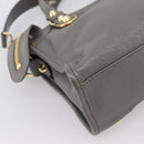 BALENCIAGA Classic Metal Edge City Hand Bag Leather Gray 390160 Auth ka6198M-15