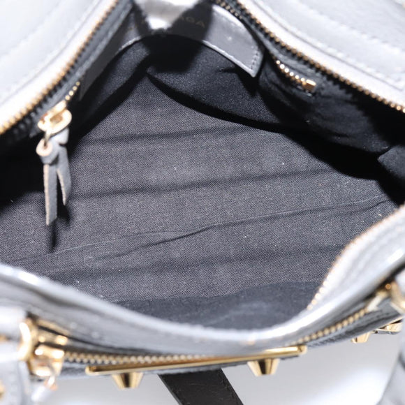 BALENCIAGA Classic Metal Edge City Hand Bag Leather Gray 390160 Auth ka6198M