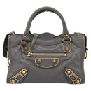 BALENCIAGA Classic Metal Edge City Hand Bag Leather Gray 390160 Auth ka6198M-2