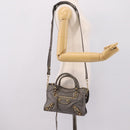 BALENCIAGA Classic Metal Edge City Hand Bag Leather Gray 390160 Auth ka6198M-29