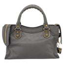 BALENCIAGA Classic Metal Edge City Hand Bag Leather Gray 390160 Auth ka6198M-3