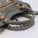 BALENCIAGA Classic Metal Edge City Hand Bag Leather Gray 390160 Auth ka6198M-7