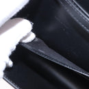 CELINE Triomphe Chain Shoulder Bag Leather Black Gold Tone Auth ka6199SAM-23