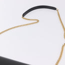 CELINE Triomphe Chain Shoulder Bag Leather Black Gold Tone Auth ka6199SAM-8
