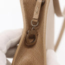 Salvatore Ferragamo Gancini Shoulder Bag Leather Beige Silver Auth ka620-14