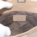 Salvatore Ferragamo Gancini Shoulder Bag Leather Beige Silver Auth ka620-16