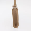 Salvatore Ferragamo Gancini Shoulder Bag Leather Beige Silver Auth ka620-4