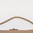 Salvatore Ferragamo Gancini Shoulder Bag Leather Beige Silver Auth ka620-8