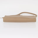 Salvatore Ferragamo Gancini Shoulder Bag Leather Beige Silver Auth ka620-9