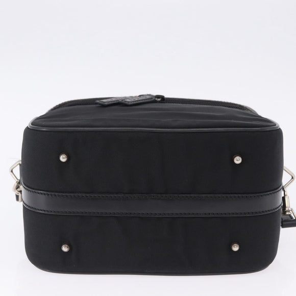 GUCCI Bamboo Vanity Hand Bag Nylon 2way Black Silver 013 2490 Auth ka6203