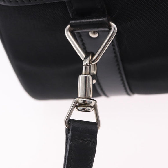 GUCCI Bamboo Vanity Hand Bag Nylon 2way Black Silver 013 2490 Auth ka6203