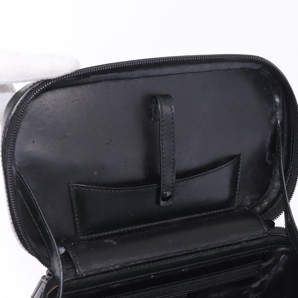 GUCCI Bamboo Vanity Hand Bag Nylon 2way Black Silver 013 2490 Auth ka6203