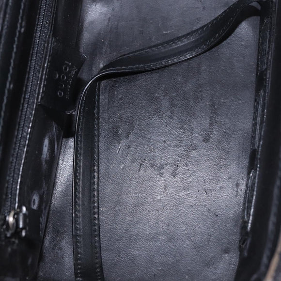 GUCCI Bamboo Vanity Hand Bag Nylon 2way Black Silver 013 2490 Auth ka6203