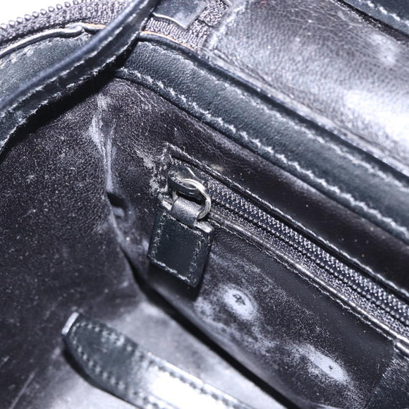 GUCCI Bamboo Vanity Hand Bag Nylon 2way Black Silver 013 2490 Auth ka6203