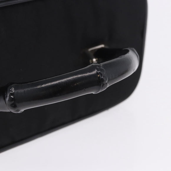 GUCCI Bamboo Vanity Hand Bag Nylon 2way Black Silver 013 2490 Auth ka6203