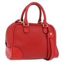 LOEWE Hand Bag Leather 2way Red Gold Tone Auth ka6204V-1