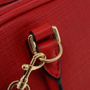 LOEWE Hand Bag Leather 2way Red Gold Tone Auth ka6204V-16