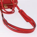 LOEWE Hand Bag Leather 2way Red Gold Tone Auth ka6204V-9