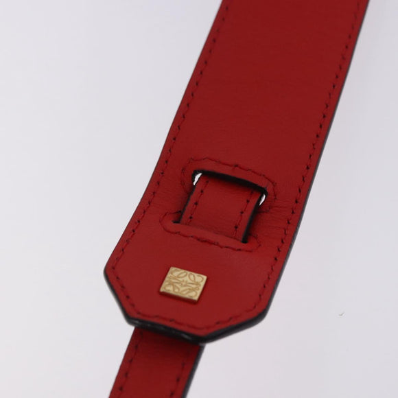 LOEWE Hand Bag Leather 2way Red Gold Tone Auth ka6204V