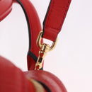 LOEWE Hand Bag Leather 2way Red Gold Tone Auth ka6204V-20