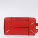 LOEWE Hand Bag Leather 2way Red Gold Tone Auth ka6204V-5