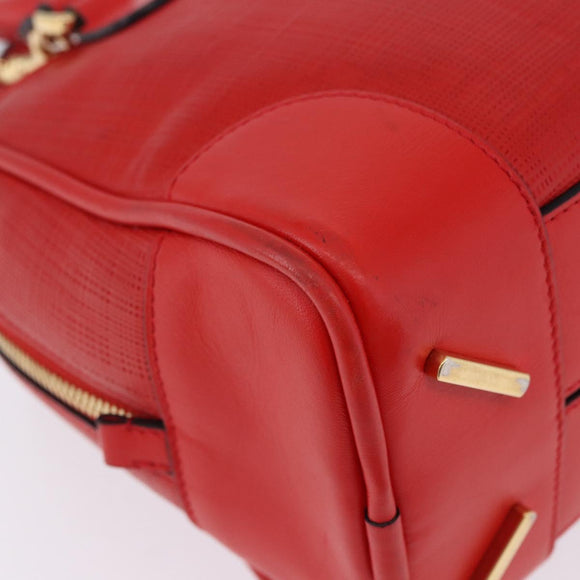 LOEWE Hand Bag Leather 2way Red Gold Tone Auth ka6204V
