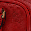 LOEWE Hand Bag Leather 2way Red Gold Tone Auth ka6204V-27