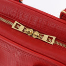 LOEWE Hand Bag Leather 2way Red Gold Tone Auth ka6204V-28