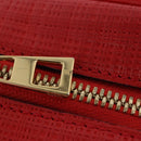 LOEWE Hand Bag Leather 2way Red Gold Tone Auth ka6204V-29
