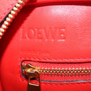 LOEWE Hand Bag Leather 2way Red Gold Tone Auth ka6204V-30