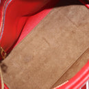 LOEWE Hand Bag Leather 2way Red Gold Tone Auth ka6204V-10