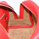LOEWE Hand Bag Leather 2way Red Gold Tone Auth ka6204V-31
