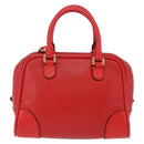 LOEWE Hand Bag Leather 2way Red Gold Tone Auth ka6204V-2