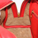 LOEWE Hand Bag Leather 2way Red Gold Tone Auth ka6204V-32