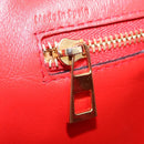 LOEWE Hand Bag Leather 2way Red Gold Tone Auth ka6204V-33