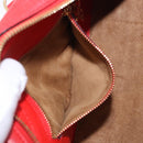 LOEWE Hand Bag Leather 2way Red Gold Tone Auth ka6204V-34