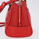 LOEWE Hand Bag Leather 2way Red Gold Tone Auth ka6204V-3