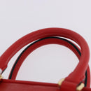 LOEWE Hand Bag Leather 2way Red Gold Tone Auth ka6204V-14
