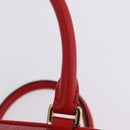 LOEWE Hand Bag Leather 2way Red Gold Tone Auth ka6204V-8