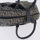 Christian Dior Trotter Canvas Double Saddle Hand Bag Navy Gold Tone Auth ka6207-10
