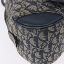 Christian Dior Trotter Canvas Double Saddle Hand Bag Navy Gold Tone Auth ka6207-20