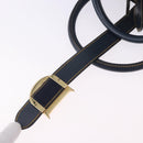 Christian Dior Trotter Canvas Double Saddle Hand Bag Navy Gold Tone Auth ka6207-26